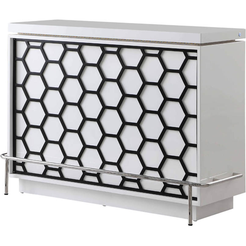 Chintaly BAXTERBAR Baxter Bar in Gloss White, Black & Polished